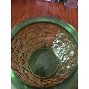 Vintage 70's Crinkle Glass Bowl/Vase Green E.O. Brody Co. Made In USA Cleveland